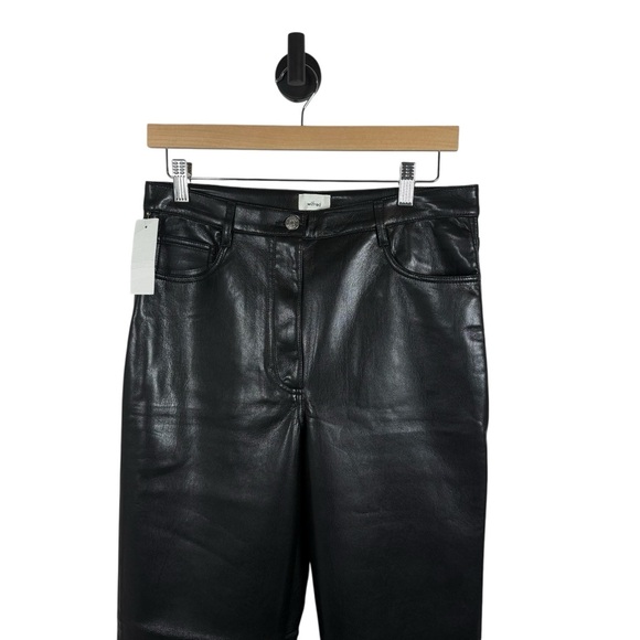 NWT Wilfred by Aritzia The Melina Leather Pants in Black Size 10 - Picture 6 of 9